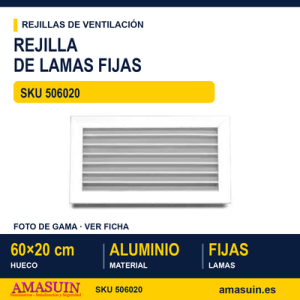 Rejilla de lamas fijas - REJILLA DE LAMAS FIJAS 60 X 20 CM