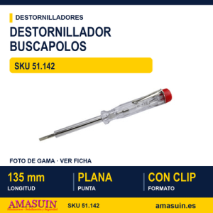 Destornillador Buscapolos con Clip 135mm