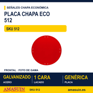 Señal Chapa Económica 512 Placa genérica circular Roja