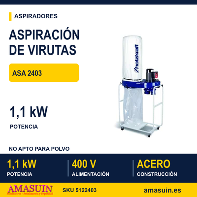 ASPIRADOR ASA 2403, 1.1 KW. 400V. ASA 2403 (400 V) 1 ASPIRADOR ASA 2403, 1.1 KW. 400V. ASA 2403 (400 V)
