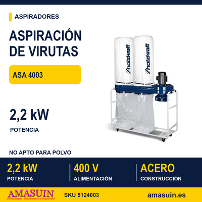 ASPIRADOR ASA 4003, 2.2 KW. 400V. ASA 4003 1 ASPIRADOR ASA 4003, 2.2 KW. 400V. ASA 4003