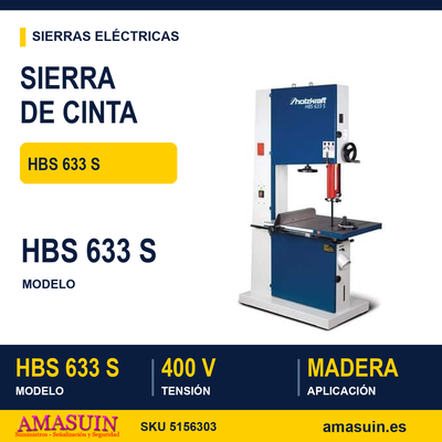 SIERRA DE CINTA PARA MADERA HBS 633 S, 400V 1 SIERRA DE CINTA PARA MADERA HBS 633 S, 400V