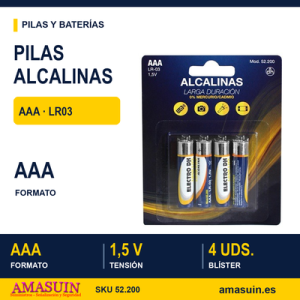 Pila Alcalina LR-03 AAA de Larga Duración