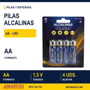 Pila Alcalina LR-6 AA de Larga Duración