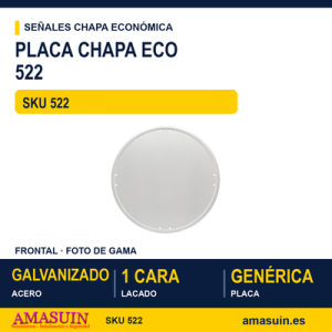 Señal Chapa Económica 522 Placa genérica circular Blanca