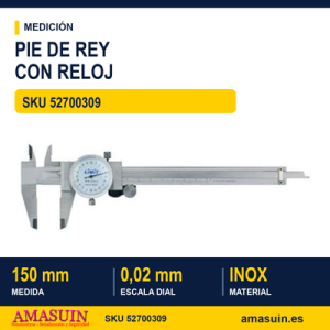 Pie de Rey con Reloj Indicador Analógico 150 mm