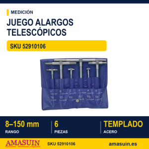 JUEGO 6 ALARGOS TELESCOPICOS 8-150MM 8 - 150 mm