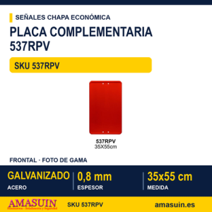 Señal Chapa Económica 537RPV - Placa Roja 35x55 cm sin Vinilo