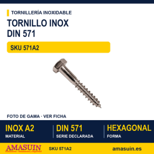 Tornillo barraquero DIN 571 Inoxidable A2
