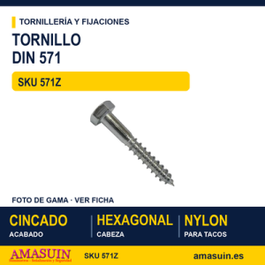 Tornillo barraquero DIN 571 Cincado
