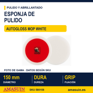 Esponja Pulir 150mm Dura Autogloss Mop White.