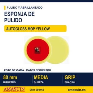 Esponja Pulir 80mm Media Autogloss Mop Yellow.