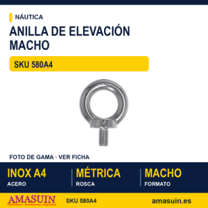 Anilla elevación macho DIN 580 Inoxidable A4