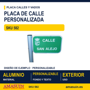 Placa Calle 2 Caras Aluminio 500x330x60mm Personalizada.