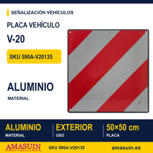V-20 Placa Carga Saliente Homologada.