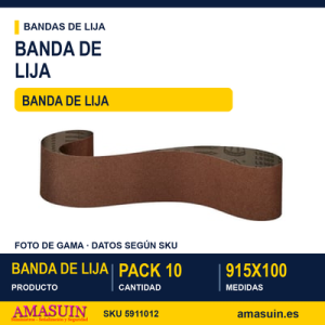 PACK 10 BANDAS DE LIJA K120 - 915X100 Grano 120
