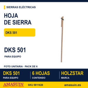 Hoja para Sierra de Marquetería DKS 501 madera, plástico y yeso - 6 unidades