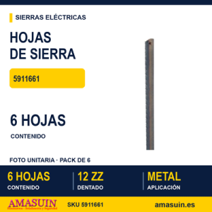 Pack de 6 hojas de sierra 135 x 6 x 0,40 mm 12 ZZ para metal