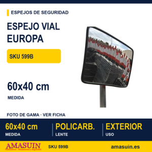 Espejo Vial Europa Rectangular de 60x40cm.