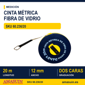 Cinta Métrica Fibra de Vidrio 20m x 12mm