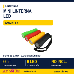 Mini Linterna Impermeable Amarilla 36 lúmenes