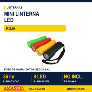 Mini Linterna Impermeable Roja 36 lúmenes