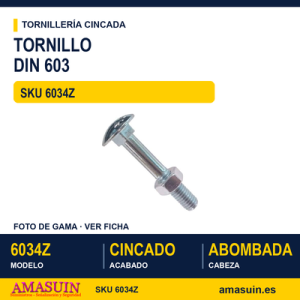 Tornillo DIN 603 / ISO 8677 + tuerca DIN 934 Cincado