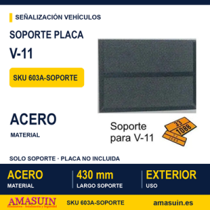Soporte Placa Transporte Mercancías Peligrosas V-11.