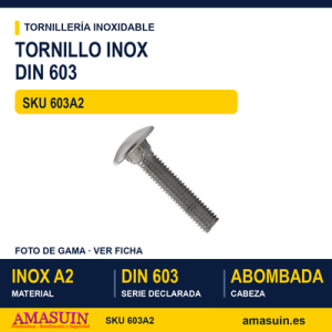 Tornillo DIN 603 / ISO 8677 Inoxidabe A2