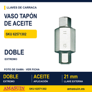 Vaso para tapón de aceite 11 mm Cuadrado x 12 mm Hexagonal DP1112