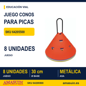 cono flexible para picas – juego de 8 uds con asa metálica