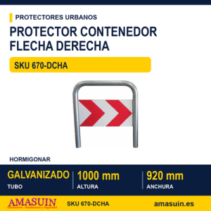Protector Contenedor Flecha Derecha Hormigonar