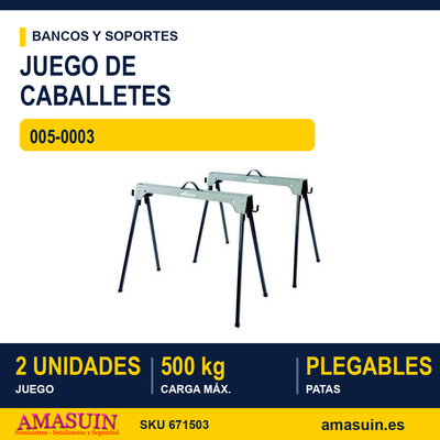 Juego 2 Caballetes 005-0003 con Patas Plegables. 1 Juego 2 Caballetes 005-0003 con Patas Plegables.