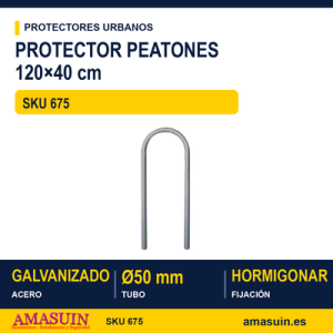 Protector Peatones 120x40cm Galvanizado Hormigonar