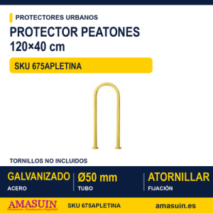 Protector Peatones 120x40cm Amarillo Atornillar