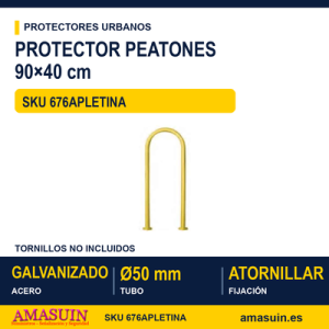 Protector Peatones 90x40cm Amarillo Atornillar