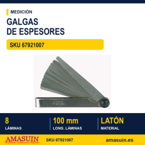 Galgas de Espesores (8 láminas) 0,05 - 0,50 mm