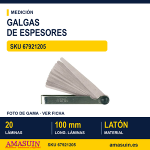 Galgas de Espesores (20 láminas) 0,05 - 1,00 mm