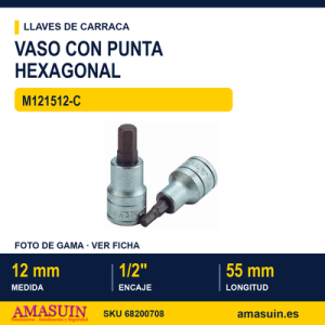 Llave de Vaso Hexagonal ½” M121512-C - 12MM