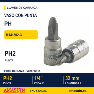 Llave de Vaso con puntas PH S2 ¼” M141302-C