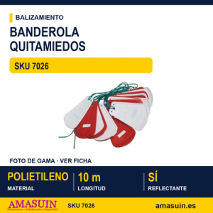 TB131 Banderola Quitamiedos CON Reflectante de 10m.