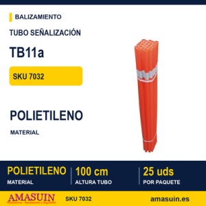 TB11a Tubo Naranja Señalización Paquete 25 Unidades.
