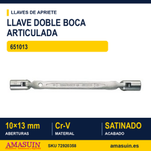 Llave doble boca bihexagonal articulada 10 x 13 mm 651013