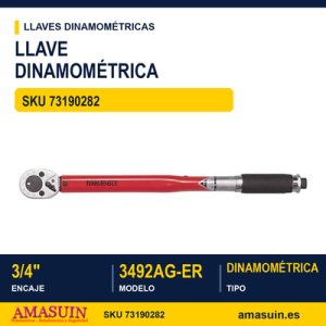 LLAVE DINAMOMÉTRICA 3/4" 3492AG-ER LLAVE DINAMOMÉTRICA 34" 3492AG-ER