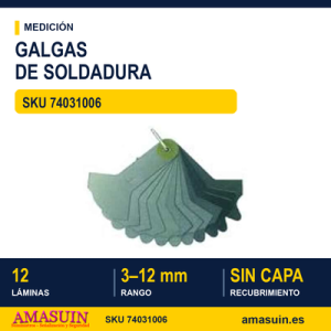 Galgas para costuras de soldadura Juego de 12 láminas
