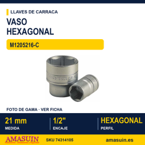 VASO 1/2" HEX 21MM M1205216-C VASO 12" HEX 21MM M1205216-C