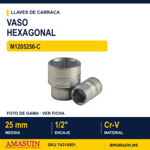 Llave de Vaso Hexagonal 12" M1205256-C - 25MM