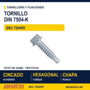 Tornillo autoperforante DIN 7504-K punta reducida Cincado
