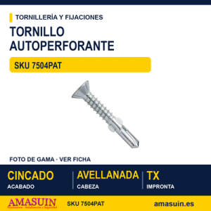 Tornillo DIN 7504-P Cincado TX con alas
