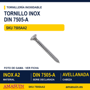 Tornillo DIN 7505-A Inoxidable A2 PZ